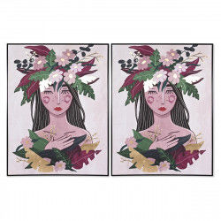 Quadro DKD Home Decor 103 x 4,5 x 143 cm Fiori Scandinavo (2 Unità)