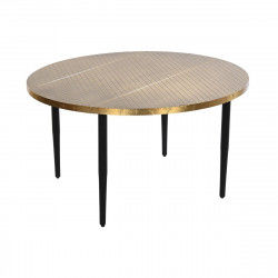 Hoofdtafel DKD Home Decor Glamour Zwart Gouden Hout Metaal 85 x 85 x 45 cm