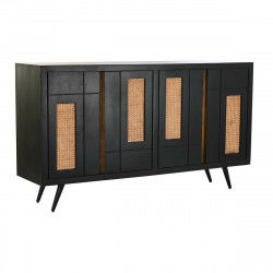 Aparador DKD Home Decor Negro Ratán Madera de mango (160 x 40 x 90 cm)