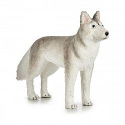 Decoración Navidad 87 cm Perro Gris Blanco Sintético