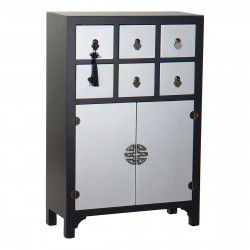 Chest of drawers DKD Home Decor 8424001737246 Fir Silver Black Oriental 63 x...