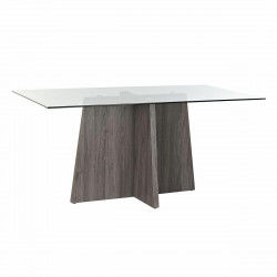 Table de Salle à Manger DKD Home Decor Verre Gris Métal Transparent 160 x 90...