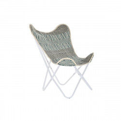 Poltrona da giardino DKD Home Decor Azzurro Bianco Verde Ferro 74 x 65 x 90 cm