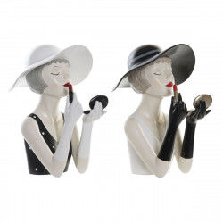 Decorative Figure DKD Home Decor 26,5 x 20 x 30,5 cm Lady Black White (2 Units)