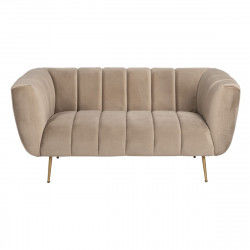 Sofa 166 x 86 x 76 cm Synthetic Fabric Beige Metal Velvet