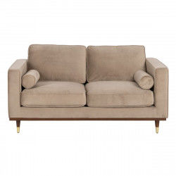 Sofa 172 x 89 x 91 cm Champagne Synthetic Fabric Wood Velvet