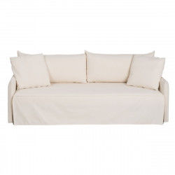 Canapé Convertible 200 x 94 x 86 cm Tissu Synthétique Crème