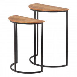 Side table 62,5 x 62,5 x 73 cm Black Metal Brown DMF (2 Units)