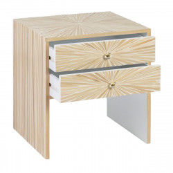 Beistelltisch 56 x 46 x 58 cm Beige Bambus Holz MDF