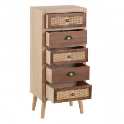 Chest of drawers SASHA 40 x 30 x 91,5 cm Natural Wood Cream Rattan