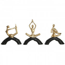 Decoratieve figuren DKD Home Decor 28 x 7 x 35 cm 28 x 8 x 36 cm Zwart Gouden...