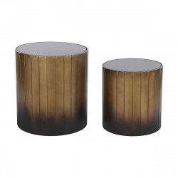 Set di 2 tavoli DKD Home Decor Nero Dorato 51 x 51 x 55 cm