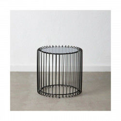 Mesa auxiliar Cristal Negro Metal 45 x 45 x 45 cm