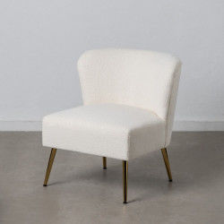 Poltrona 66 x 65 x 72 cm Tessuto Sintetico Metallo Bianco