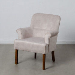 Sillón 77 x 64 x 88 cm Tejido Sintético Beige Madera