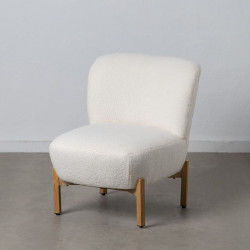 Fauteuil 62 x 75 x 74 cm Tissu Synthétique Métal Blanc