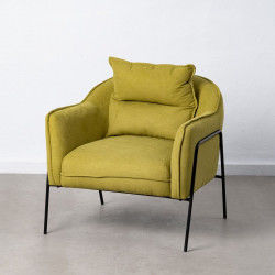 Armchair 76,5 x 70 x 74 cm Synthetic Fabric Metal Green