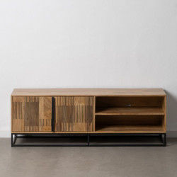 Mueble de TV 150 x 40 x 50 cm Natural Negro Madera Hierro