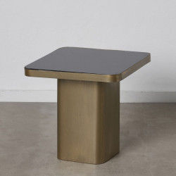 Side table 50,5 x 50,5 x 51 cm Crystal Black Golden Metal