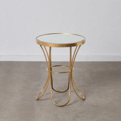 Beistelltisch 48 x 48 x 62 cm Kristall Gold Metall