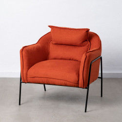 Armchair 76,5 x 70 x 74 cm Synthetic Fabric Metal Orange