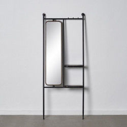 Garderobe 67 x 19 x 166,5 cm Kristall Schwarz Gold Metall