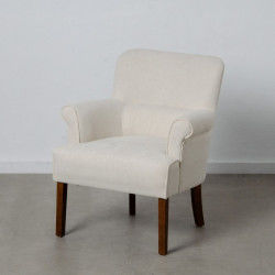 Armchair 77 x 64 x 88 cm Synthetic Fabric Wood Cream