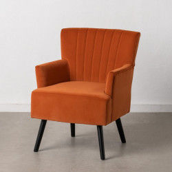 Fauteuil 63 x 50 x 83 cm Tissu Synthétique Bois Orange