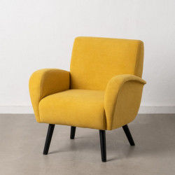 Fauteuil 72 x 71 x 81 cm Tissu Synthétique Bois Jaune