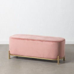 Hocker 104,5 x 39 x 42 cm synthetische Stoffe Rosa Metall