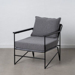 Fauteuil 69 x 79 x 82 cm Tissu Synthétique Gris Métal