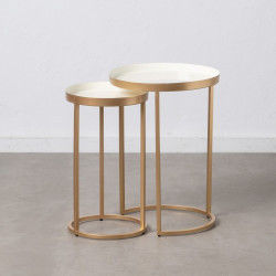 Beistelltisch Gold Creme 41 x 41 x 59 cm