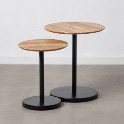 Table d'appoint Naturel Noir 50 x 50 x 60 cm