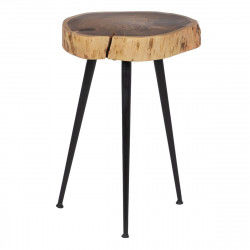 Side table 38 x 35 x 51 cm Natural Black Wood Iron