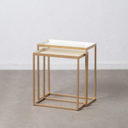 Beistelltisch 53 x 27 x 58,5 cm Gold Creme