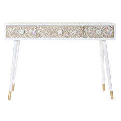 Consola DKD Home Decor 110 x 42,5 x 78 cm Abeto Blanco Marrón claro