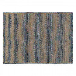 Alfombra 290 x 200 cm Natural Azul Algodón Yute