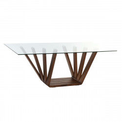 Dining Table DKD Home Decor Crystal Brown Transparent Walnut 200 x 100 x 75 cm