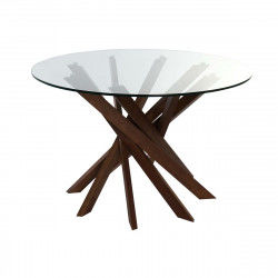 Table de Salle à Manger DKD Home Decor Verre Marron Transparent Noyer 120 x...