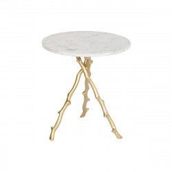 Mesa auxiliar DKD Home Decor Dorado Blanco Mármol Hierro 45 x 45 x 50 cm