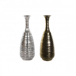 Vase DKD Home Decor 24 x 24 x 67 cm Antiker Finish Silberfarben Gold...