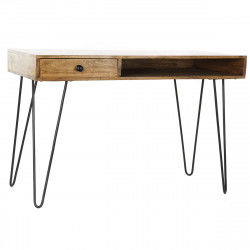 Bureau DKD Home Decor 115 x 55 x 76 cm Naturel Noir Métal