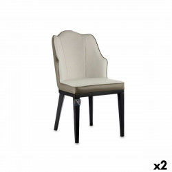 Fauteuil Coquillage Noir Gris Acier 48 x 88 x 60 cm (2 Unités)