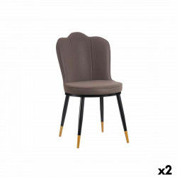 Fauteuil Coquillage Noir Violet Doré Acier 53 x 88 x 67 cm (2 Unités)