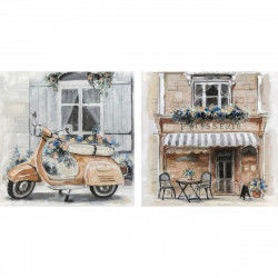 Canvas DKD Home Decor Straat Traditioneel 90 x 3,7 x 90 cm 90 x 3,5 x 90 cm...