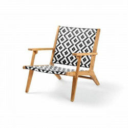 Chaise de jardin Acacia 81 x 67 x 71 cm Noir Bois Blanc Résine