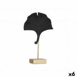 Decorative Figure Ginkgo Black Golden 8 x 37 x 24,5 cm (6 Units)