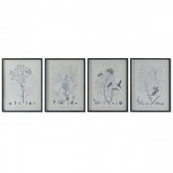 Cadre DKD Home Decor Moderne Plantes botaniques 45 x 2,5 x 60 cm (4 Unités)