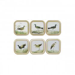 Cuadro DKD Home Decor Pájaros Cottage 30 x 2 x 30 cm (6 Unidades)