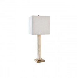 Bureaulamp DKD Home Decor Beige Gouden Metaal Kristal 50 W 220 V 28 x 28 x 76 cm